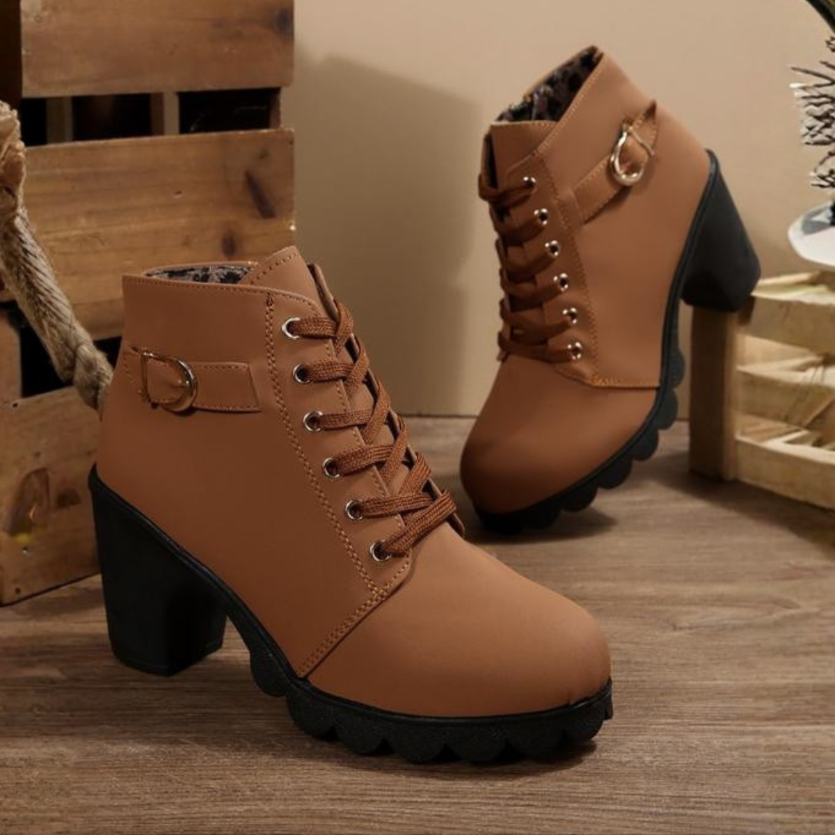 Silvia, botines con cordones y hebilla – foto 2
