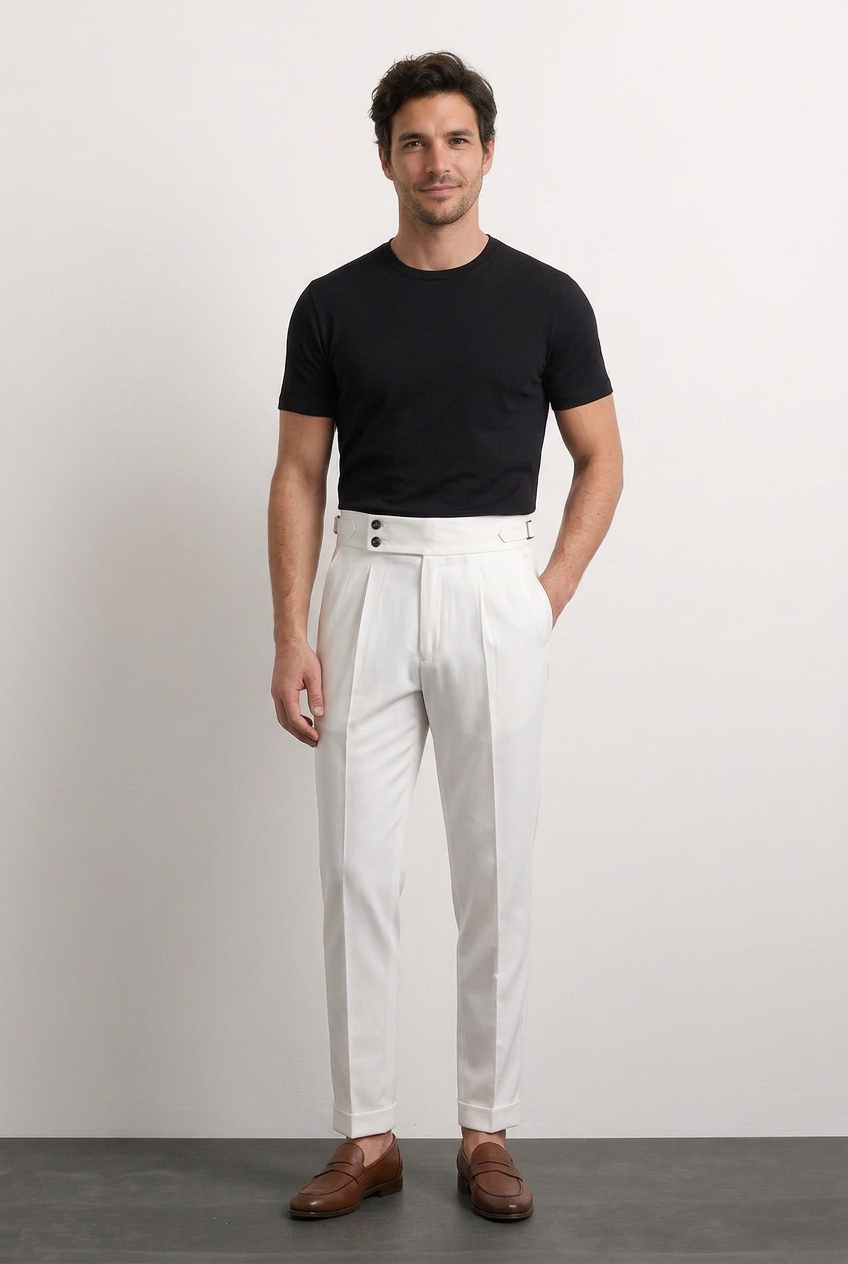 Alfonso - Pantalón vintage de tiro alto