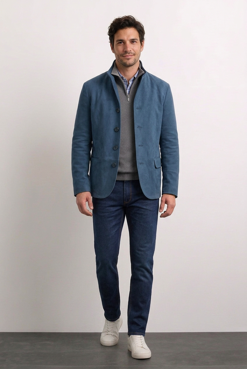 Jorge - Chaqueta efecto ante con botones