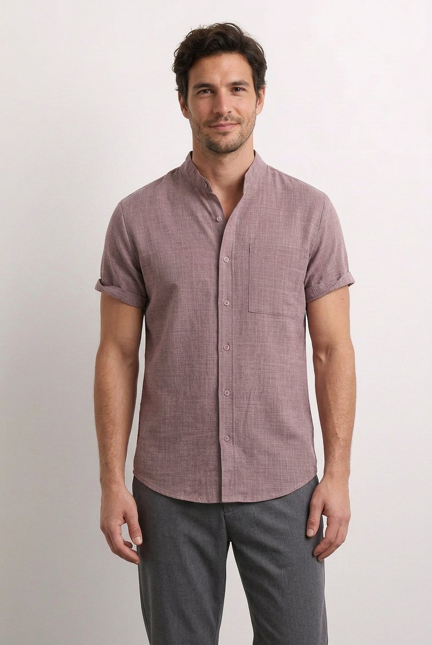 Tomás - Camisa de algodón lisa