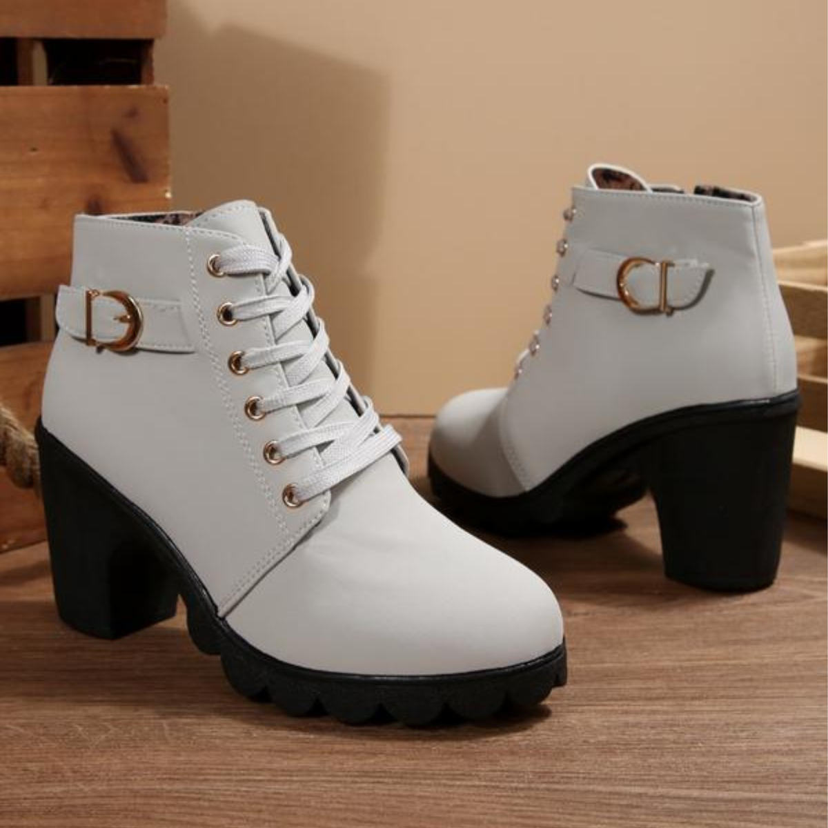 Silvia, botines con cordones y hebilla – foto 5