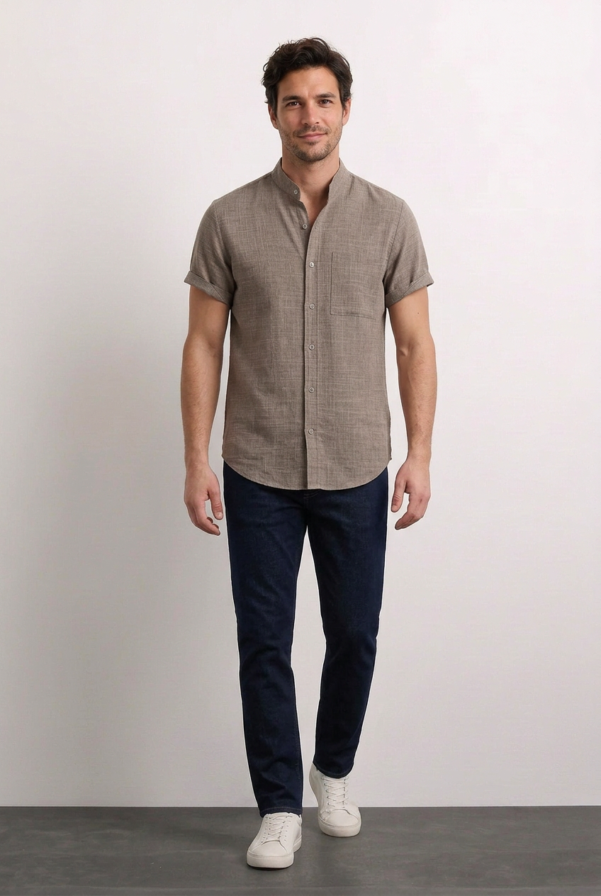 Tomás - Camisa de algodón lisa