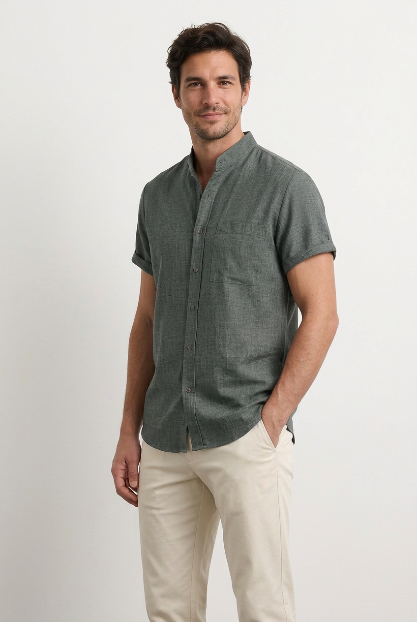 Tomás - Camisa de algodón lisa