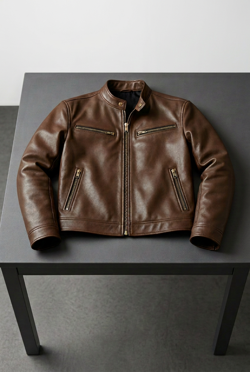 Diego - Chaqueta vintage de piel sintética