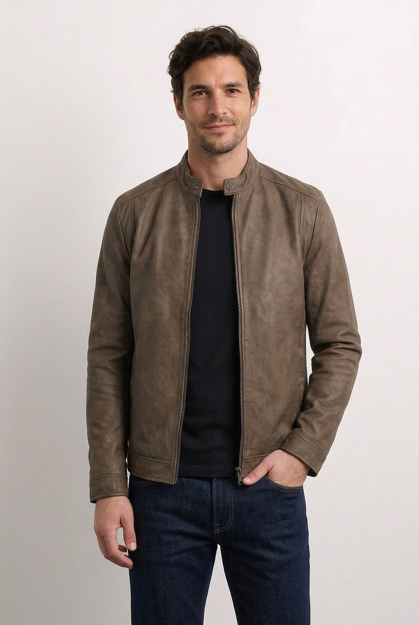 Daniel chaqueta marrón con modelo