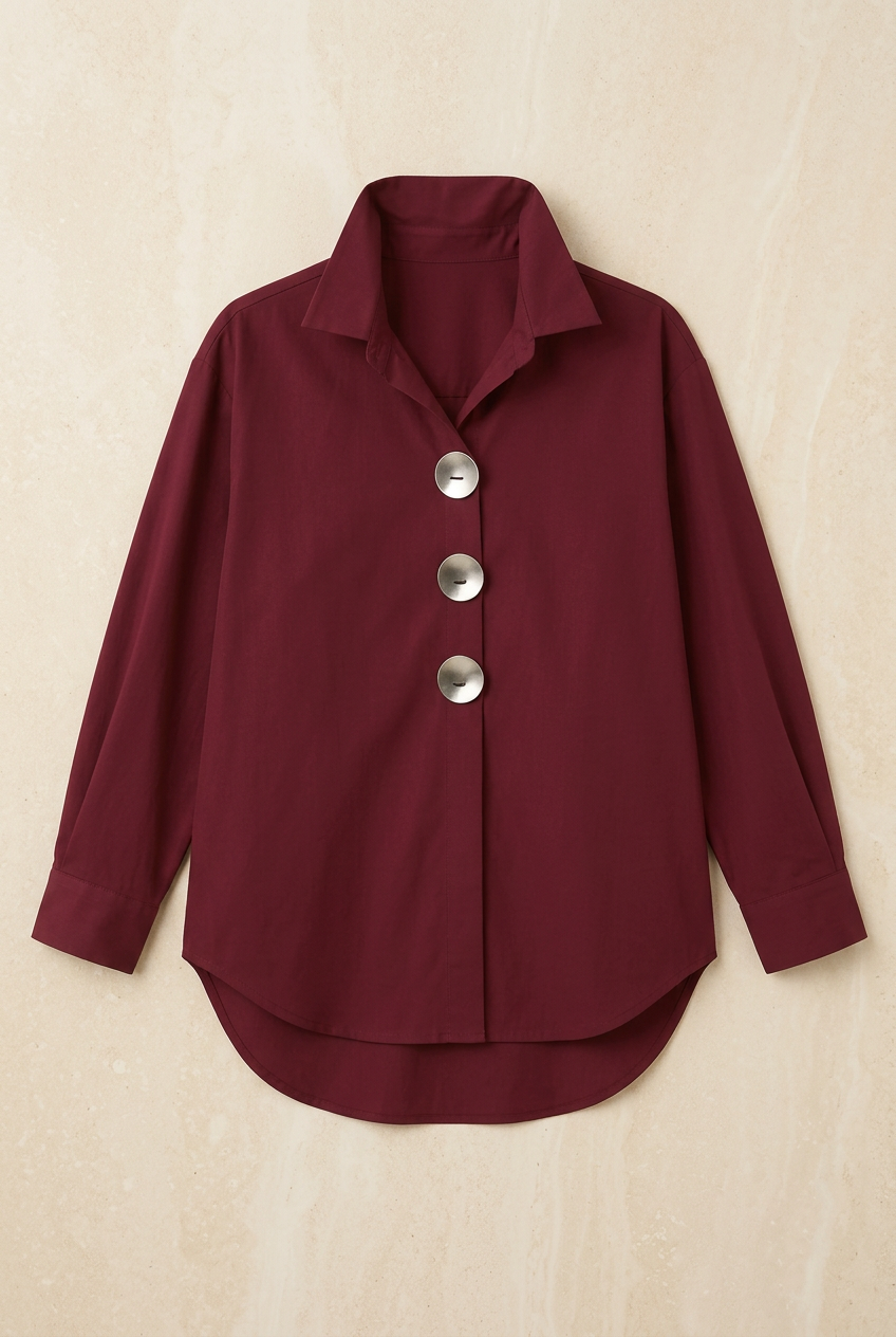 Blusa Pilar burdeos, prenda sola