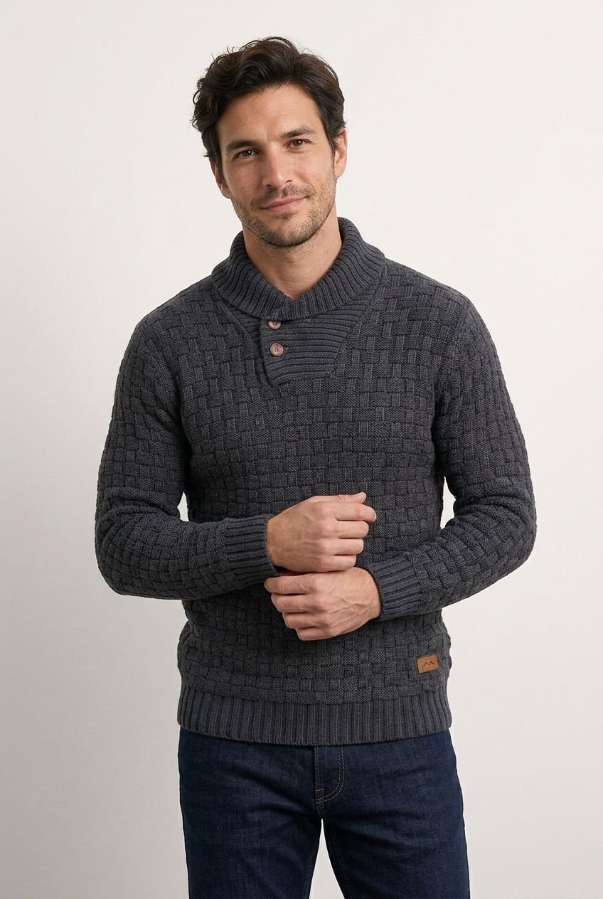 Alonso suéter gris oscuro con modelo