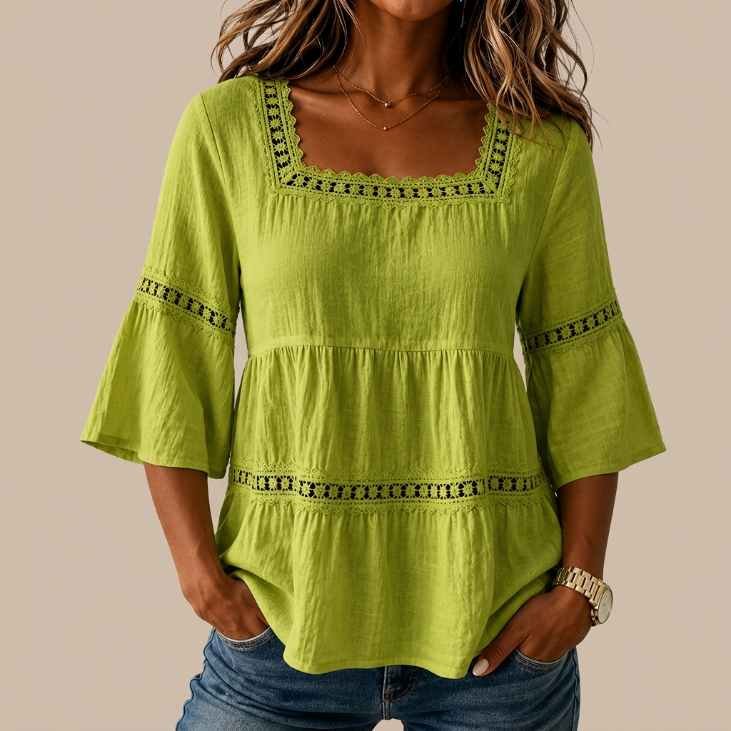 Eloísa, blusa de cuello cuadrado