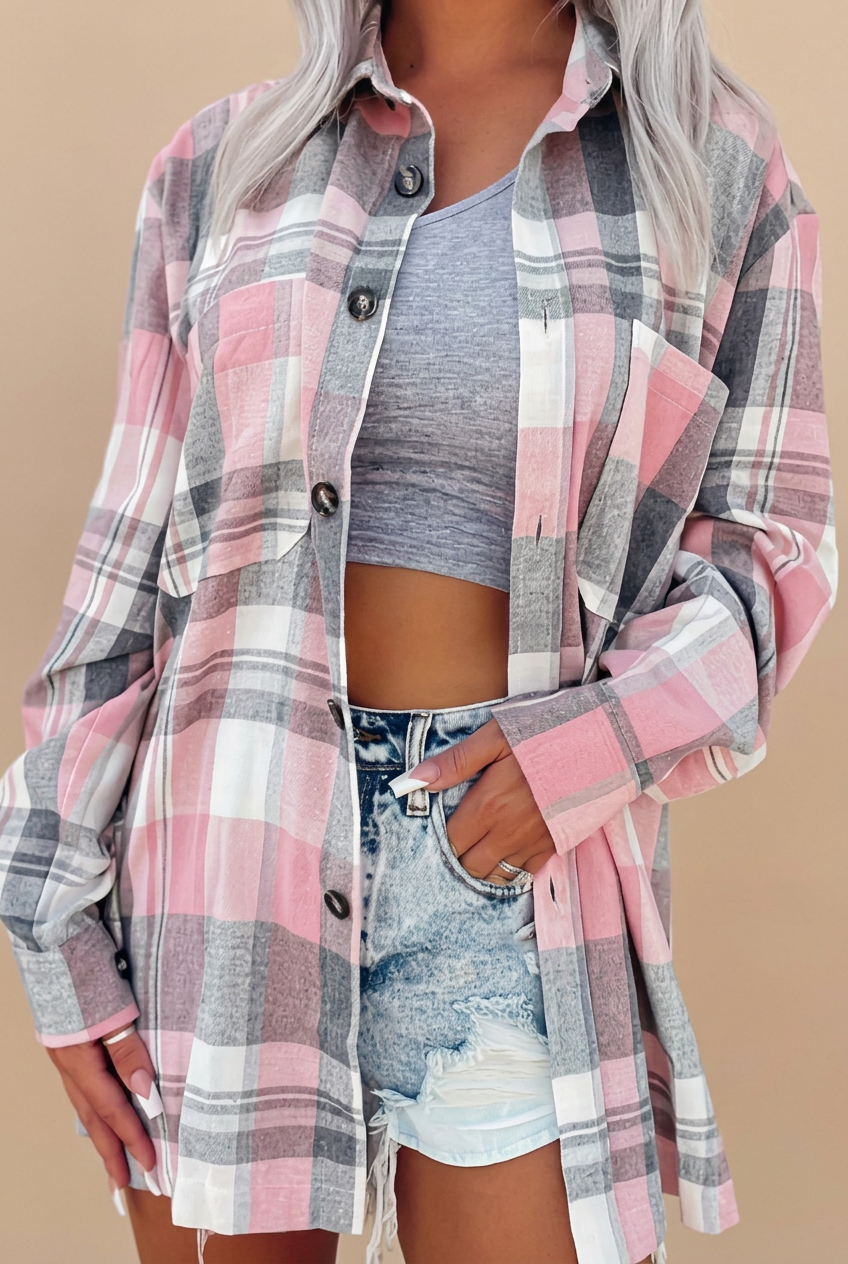 Lucía, camisa de cuadros de manga larga – foto 3