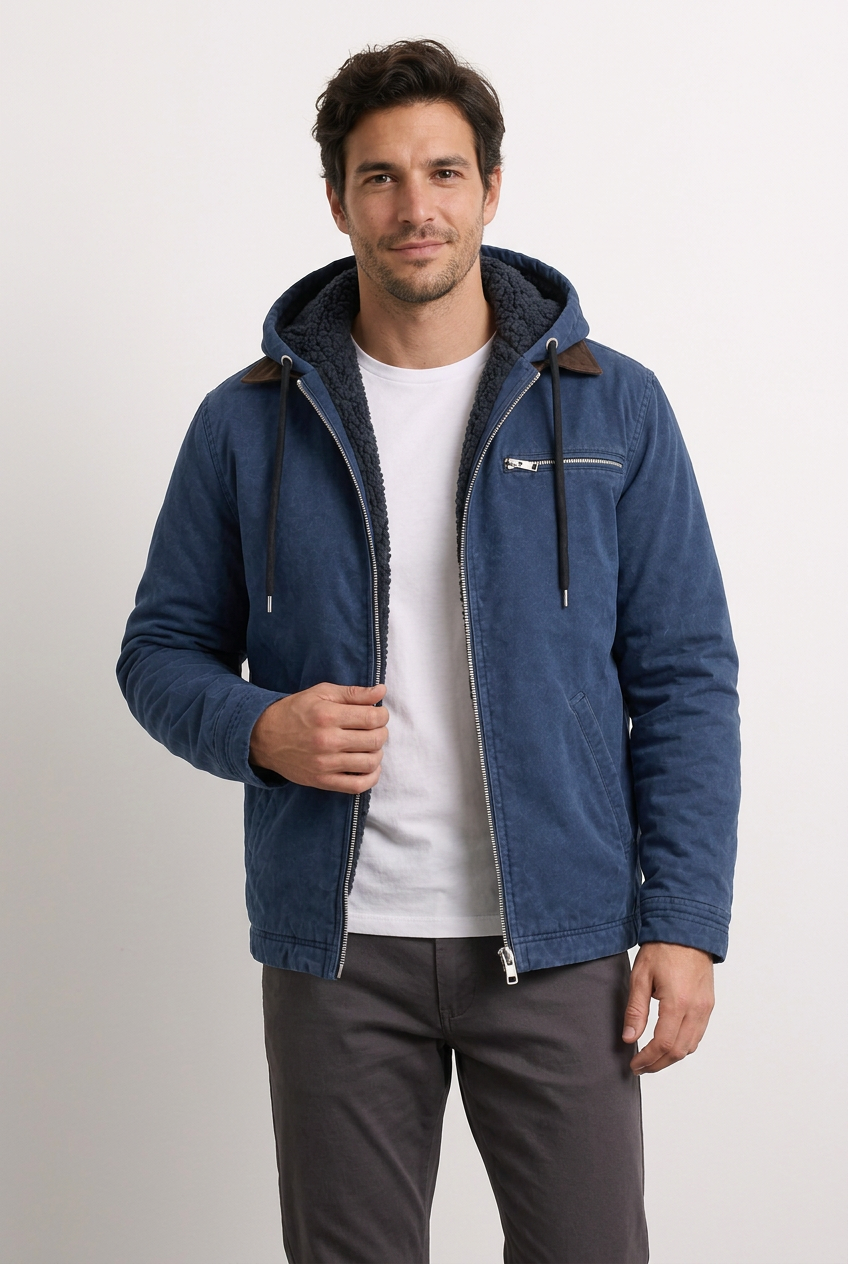 Ricardo azul con modelo