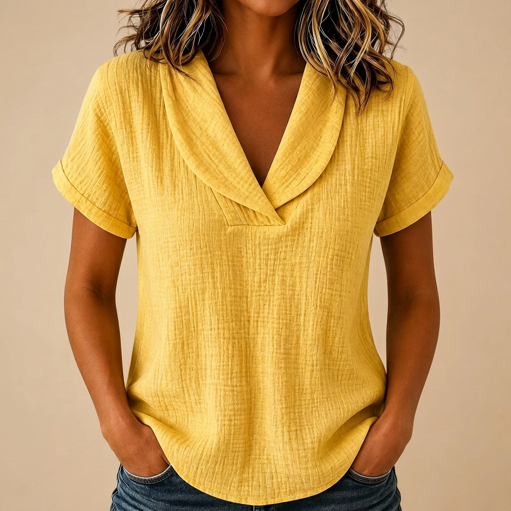 Consuelo, blusa de algodón y lino