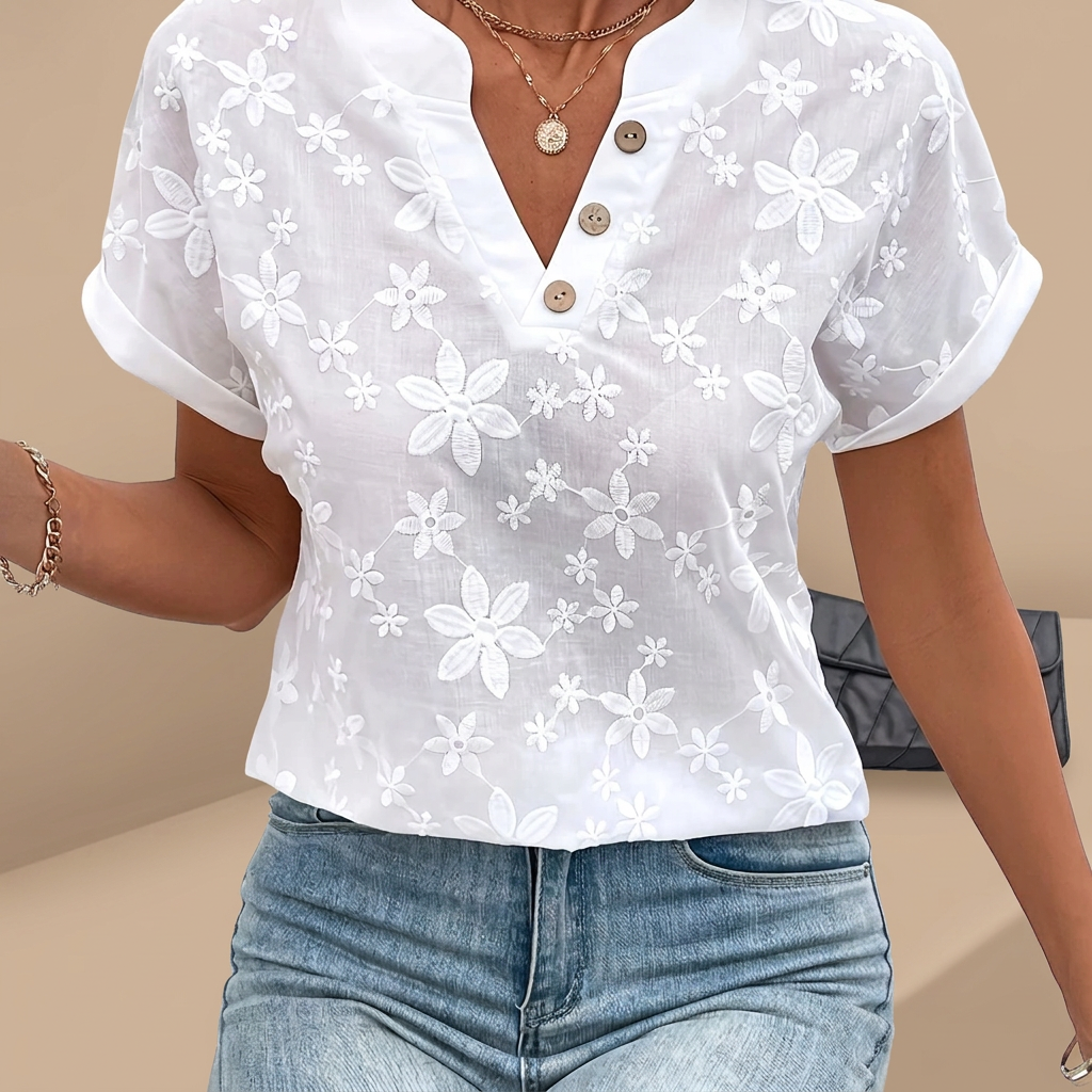 Camelia, blusa floral con cuello en V – foto 6