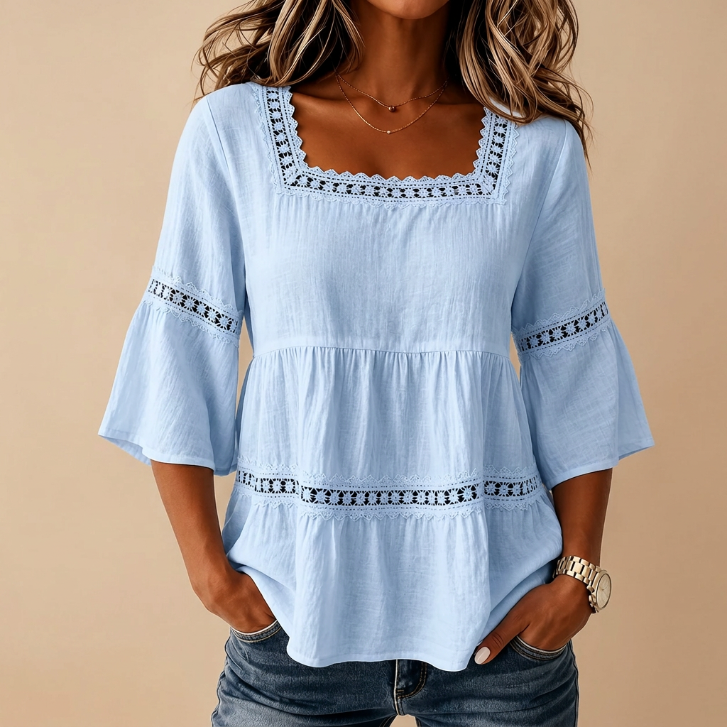 Eloísa, blusa de cuello cuadrado – foto 3