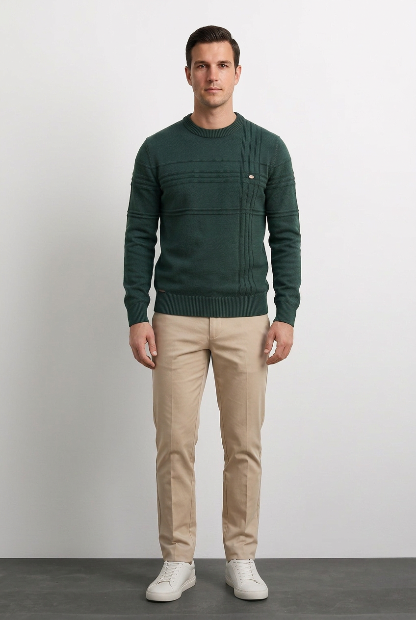 Rodrigo verde oscuro con modelo