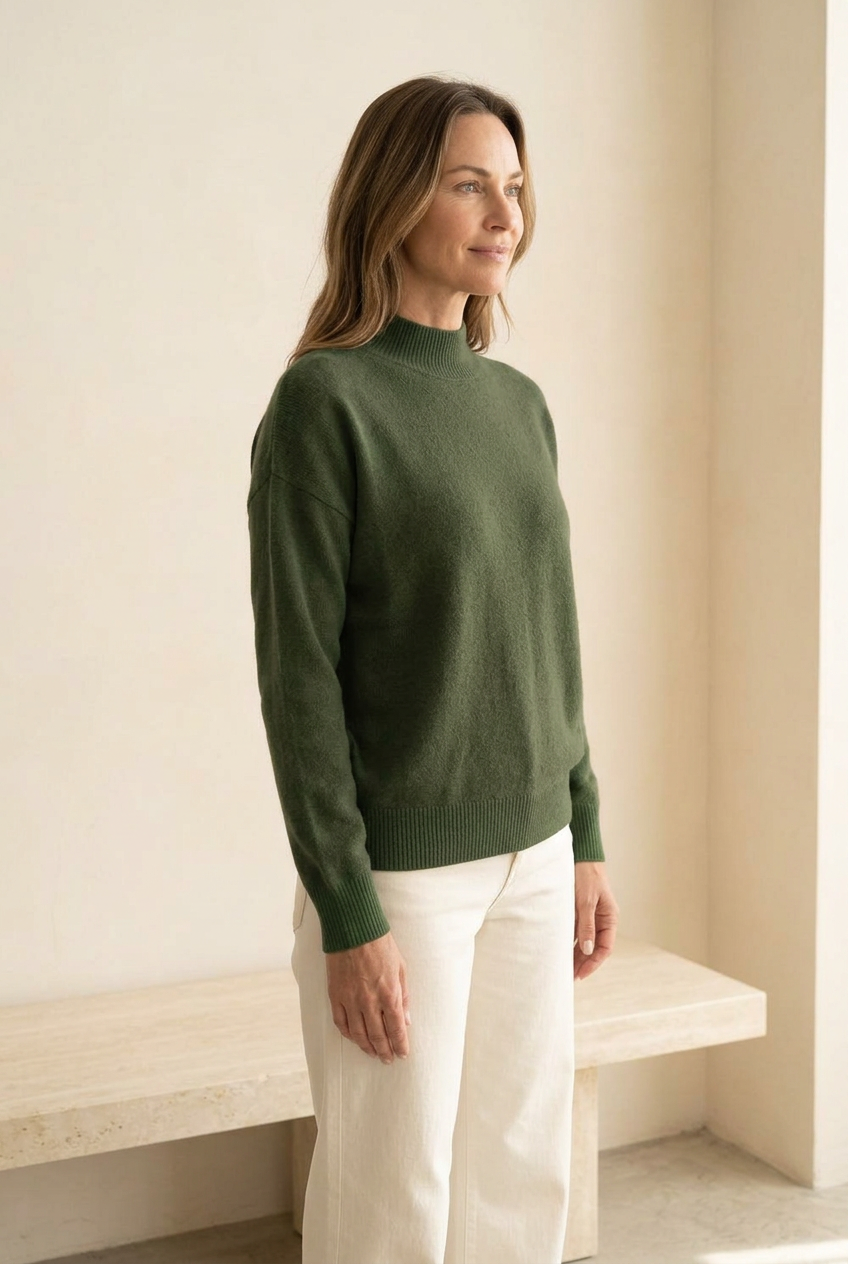 Jersey Virginia verde con mujer