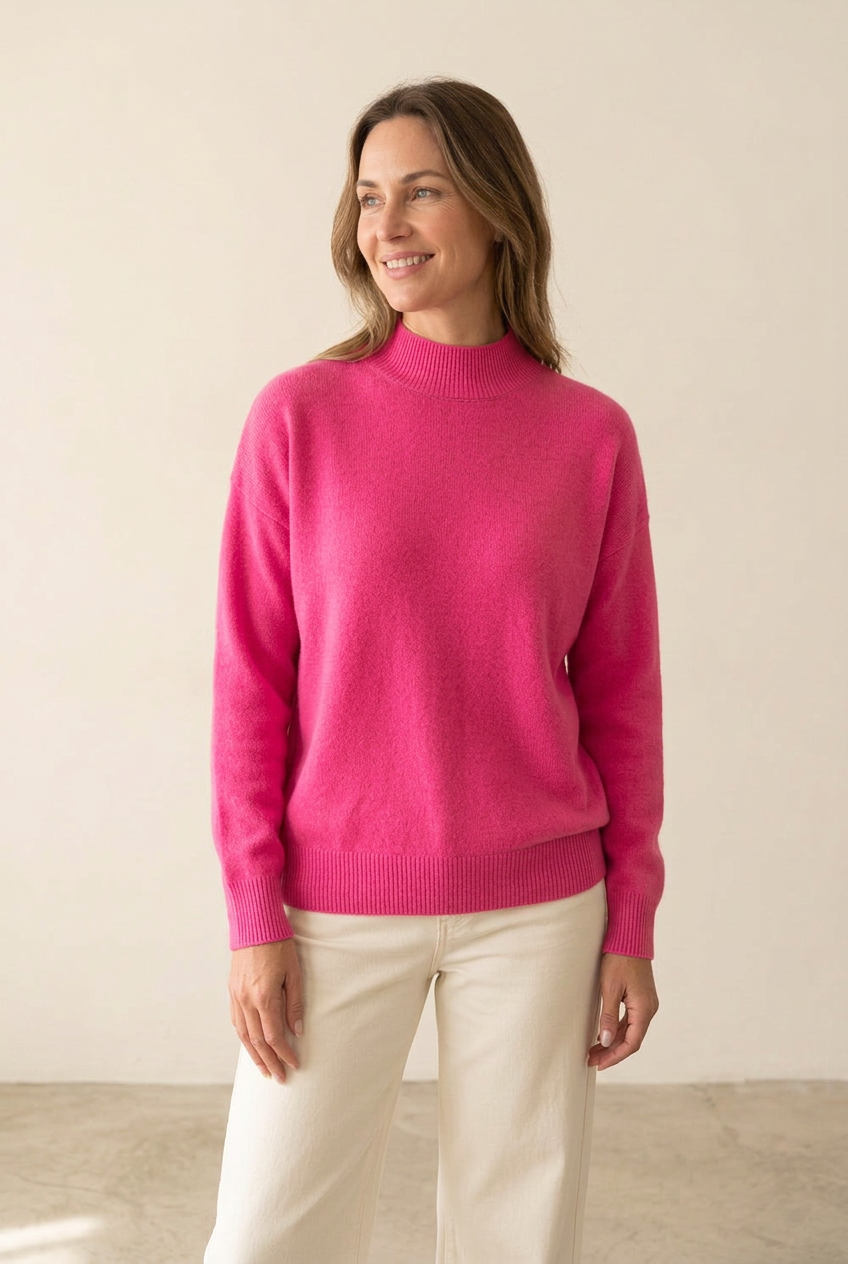 Jersey Virginia rosa con mujer