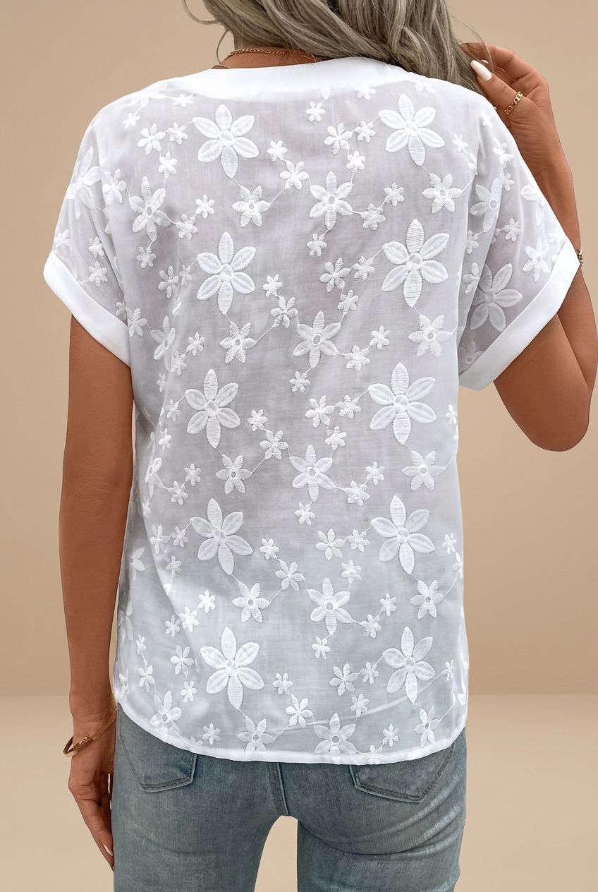 Camelia, blusa floral con cuello en V – foto 2