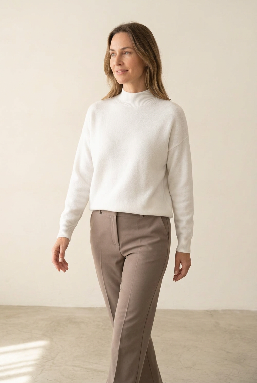 Jersey Virginia blanco con mujer
