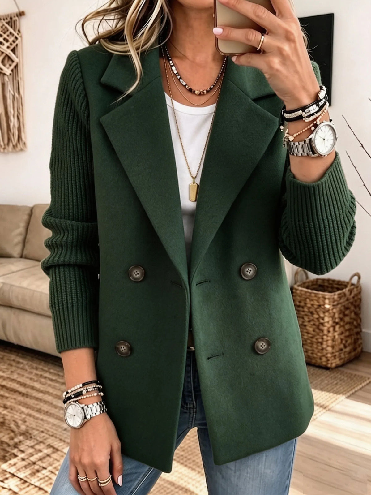 Noelia, blazer con mangas de punto – foto 1
